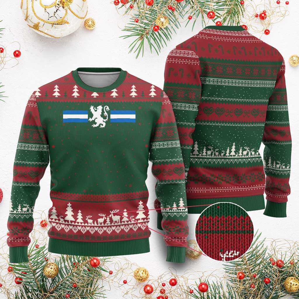 Scotland Lion Ugly Christmas Sweater Retro Scottish Flag SCOT