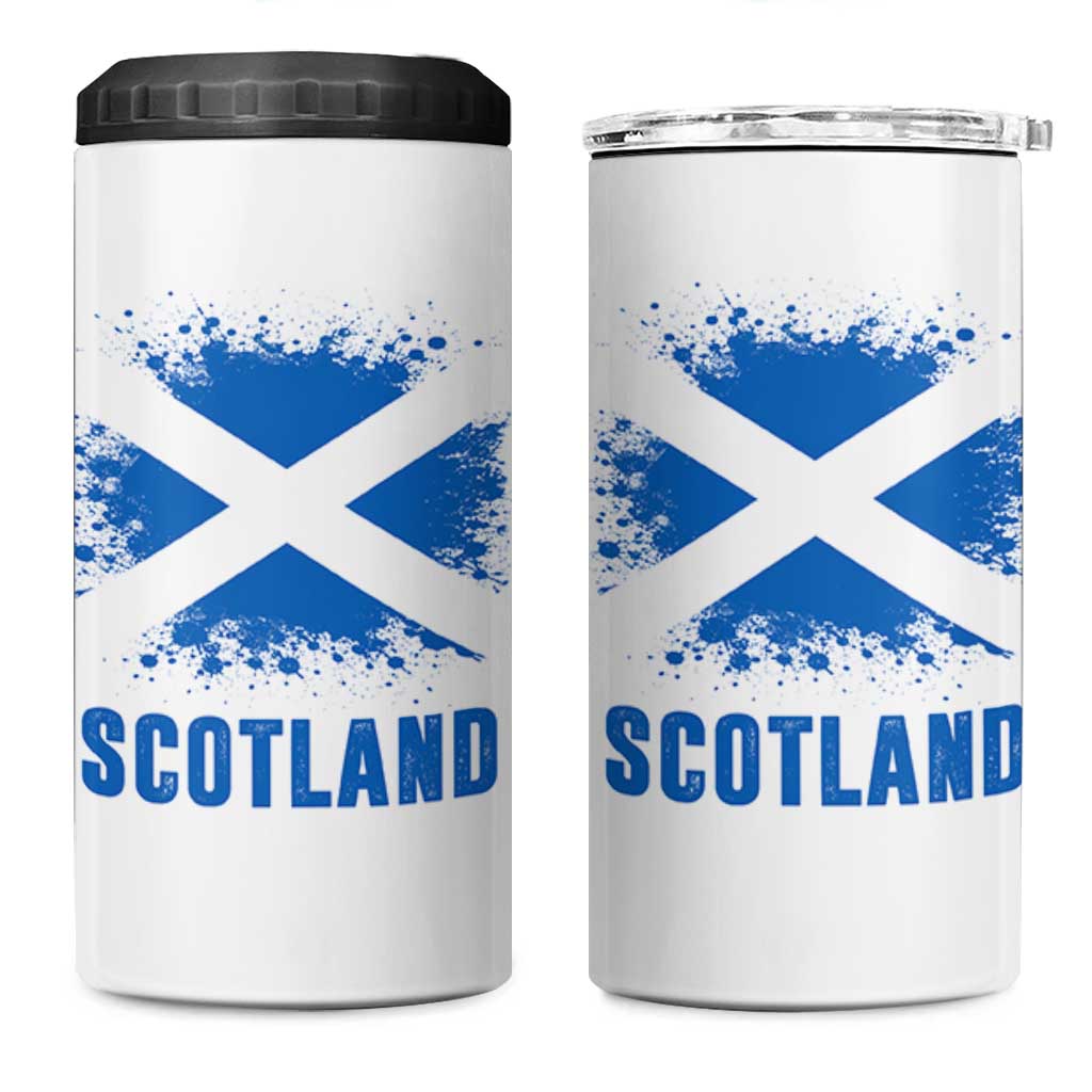 Scotland 4 in 1 Can Cooler Tumbler Retro Vintage Watercolors Sport Scottish Flag SCOT