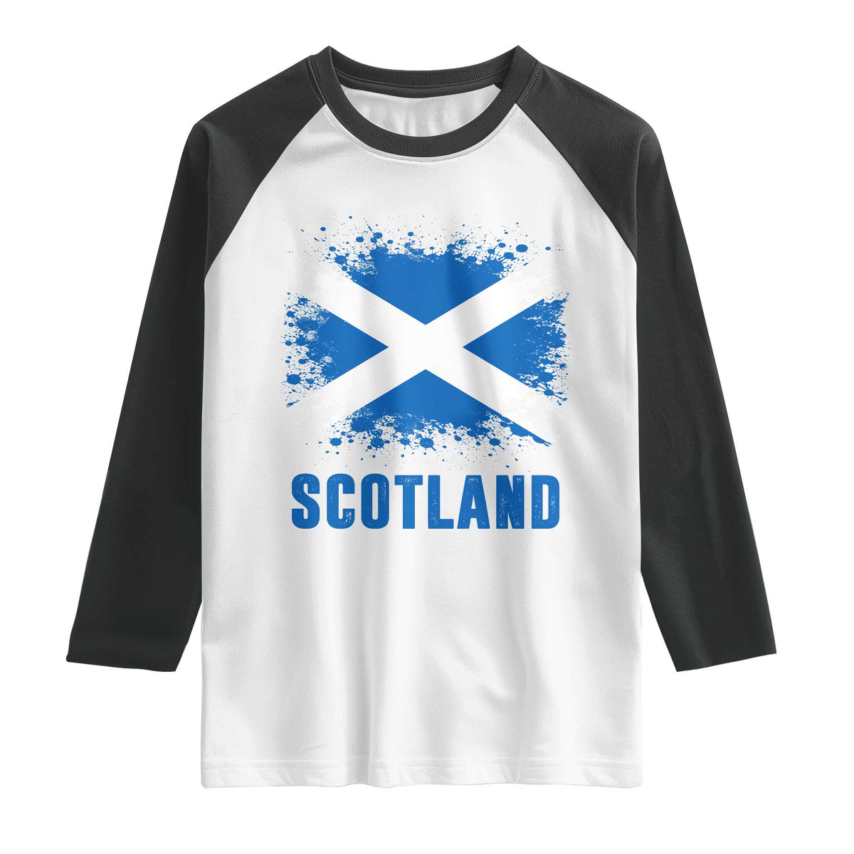Scotland Raglan Shirt Retro Vintage Watercolors Sport Scottish Flag SCOT