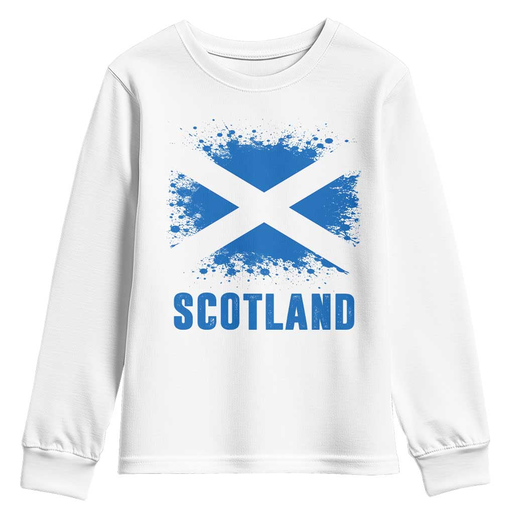 Scotland Youth Sweatshirt Retro Vintage Watercolors Sport Scottish Flag SCOT
