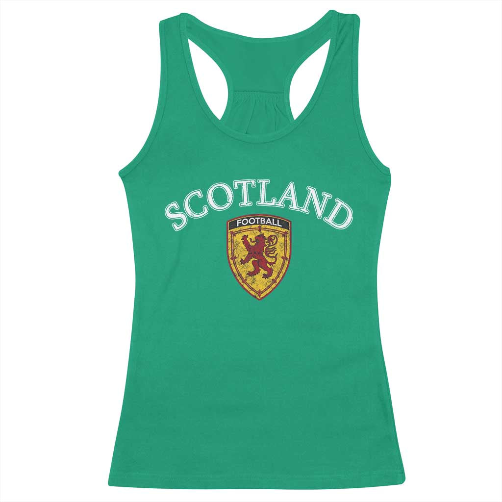 Scotland Soccer Racerback Tank Top Scottish Rampant Lion Scotland Coat of Arms Banner Football Fan
