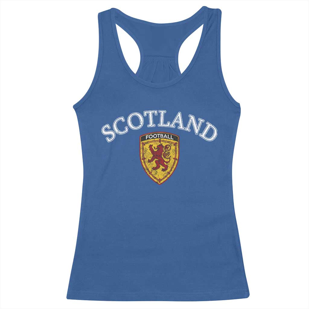 Scotland Soccer Racerback Tank Top Scottish Rampant Lion Scotland Coat of Arms Banner Football Fan
