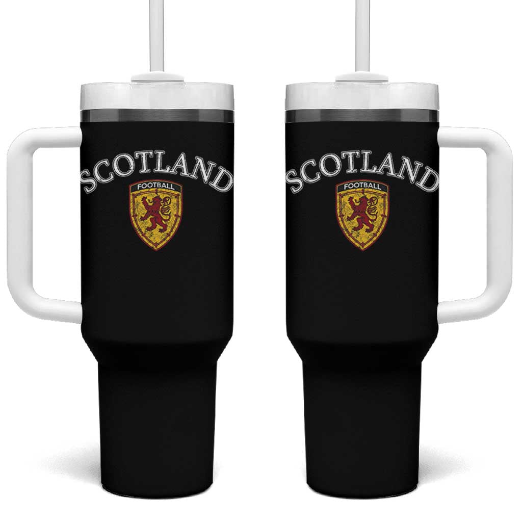 Scotland Soccer Tumbler With Handle Scottish Rampant Lion Scotland Coat of Arms Banner Football Fan