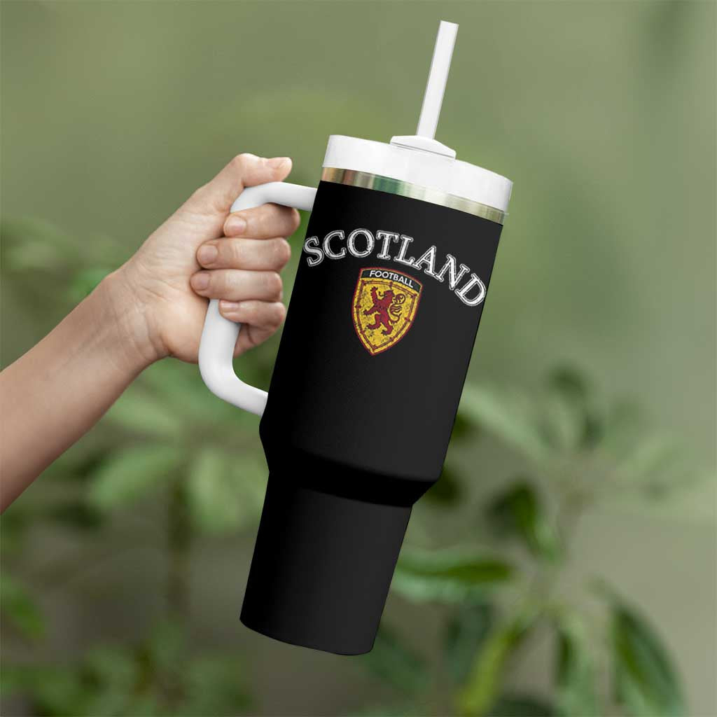 Scotland Soccer Tumbler With Handle Scottish Rampant Lion Scotland Coat of Arms Banner Football Fan