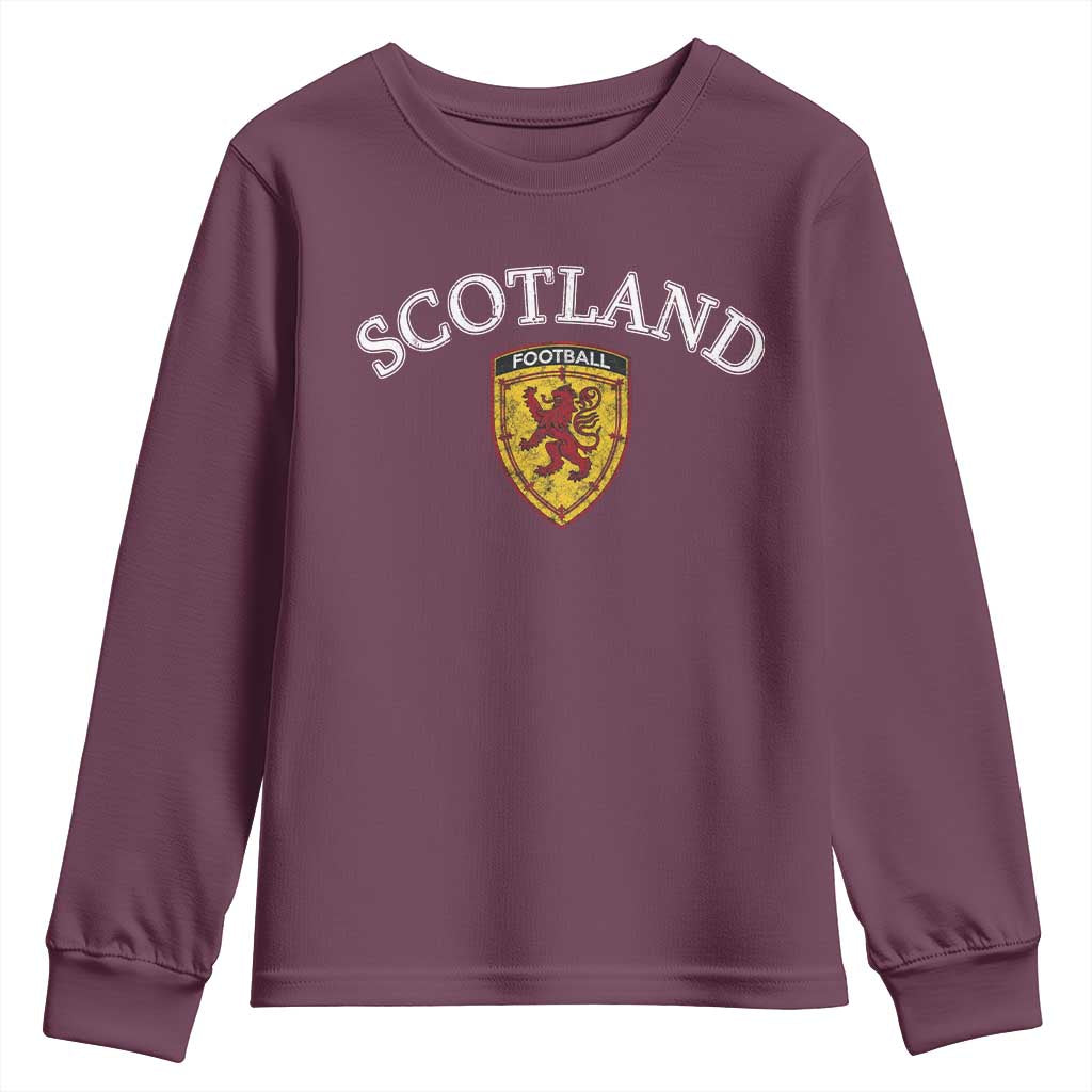 Scotland Soccer Youth Sweatshirt Scottish Rampant Lion Scotland Coat of Arms Banner Football Fan