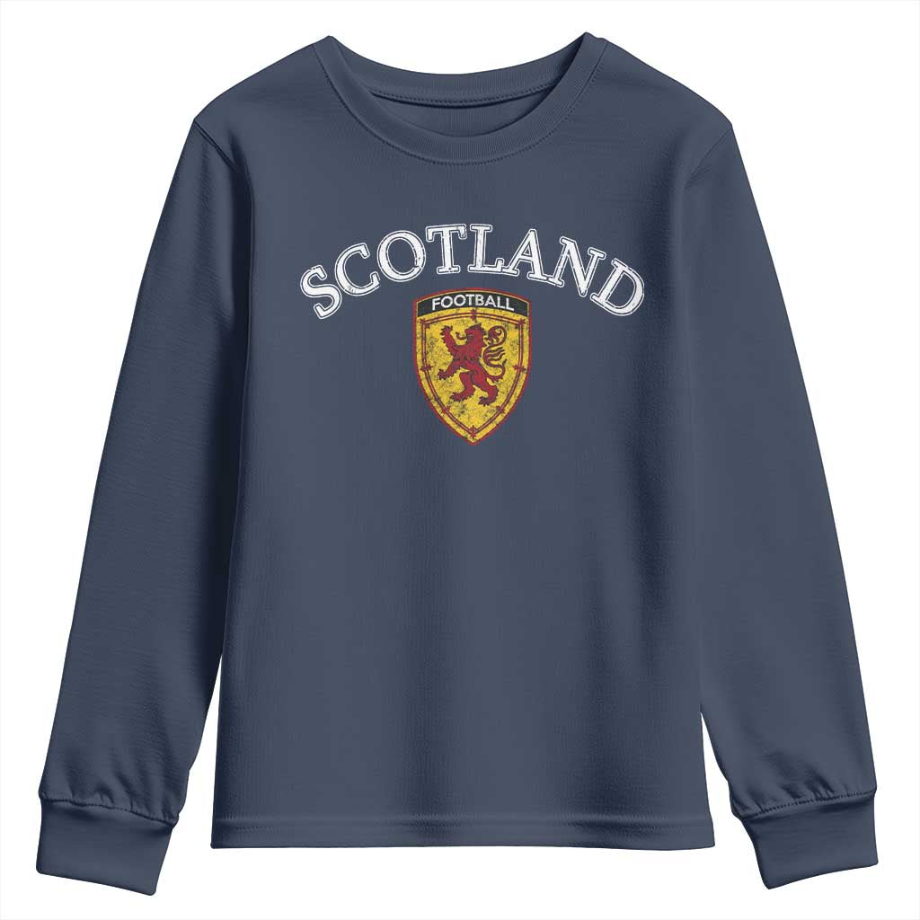 Scotland Soccer Youth Sweatshirt Scottish Rampant Lion Scotland Coat of Arms Banner Football Fan