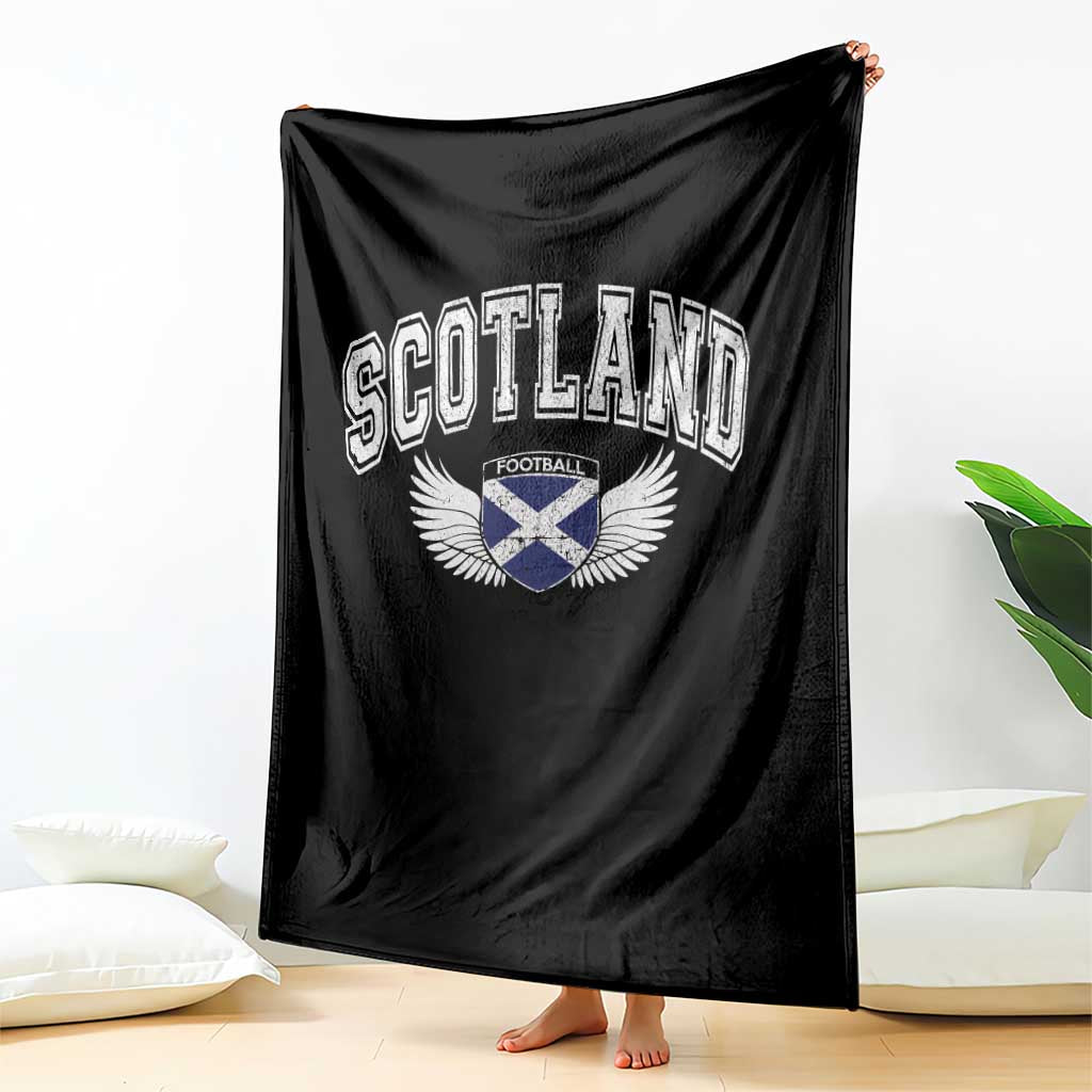 Scotland Soccer Throw Blanket Retro Vintage Scottish Flag Football Fan