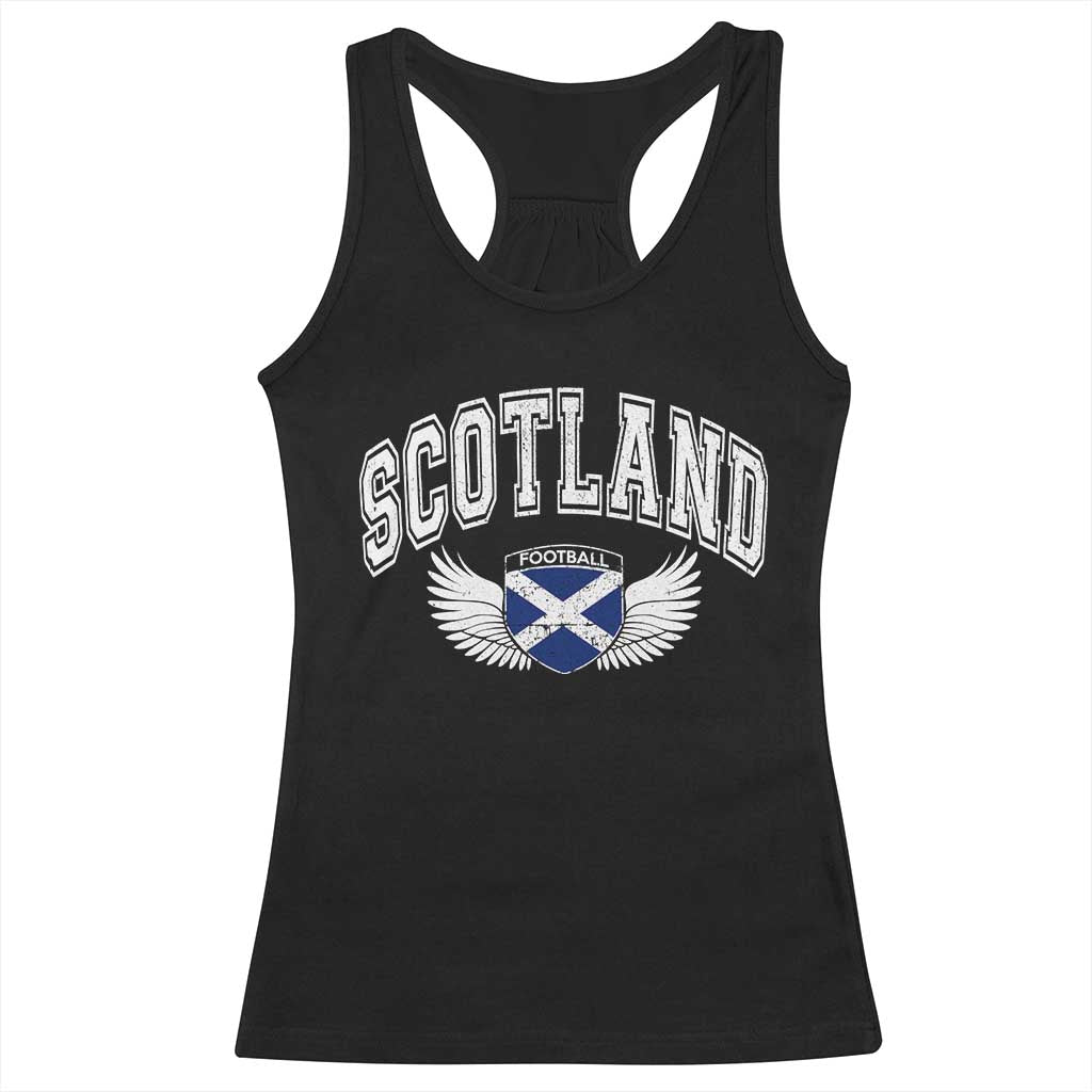 Scotland Soccer Racerback Tank Top Retro Vintage Scottish Flag Football Fan
