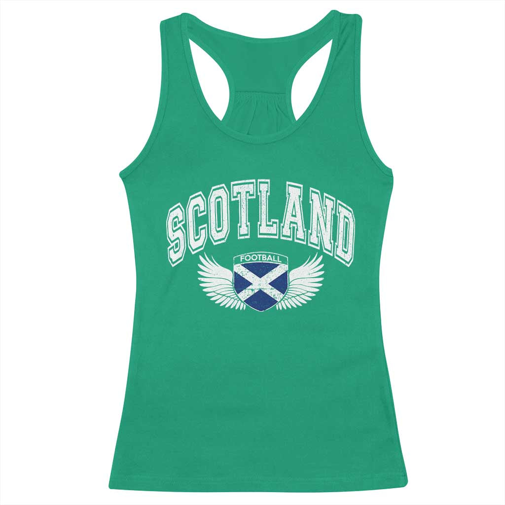 Scotland Soccer Racerback Tank Top Retro Vintage Scottish Flag Football Fan