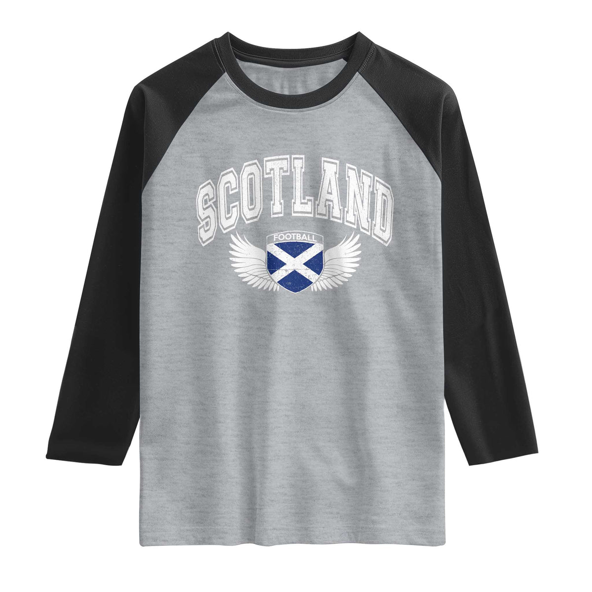 Scotland Soccer Raglan Shirt Retro Vintage Scottish Flag Football Fan