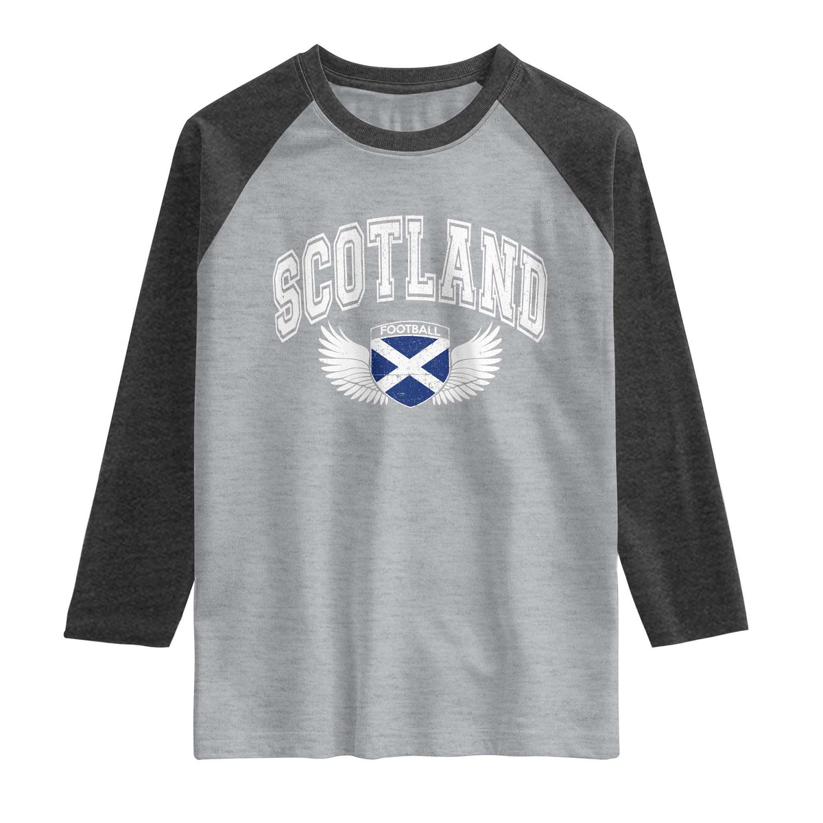 Scotland Soccer Raglan Shirt Retro Vintage Scottish Flag Football Fan
