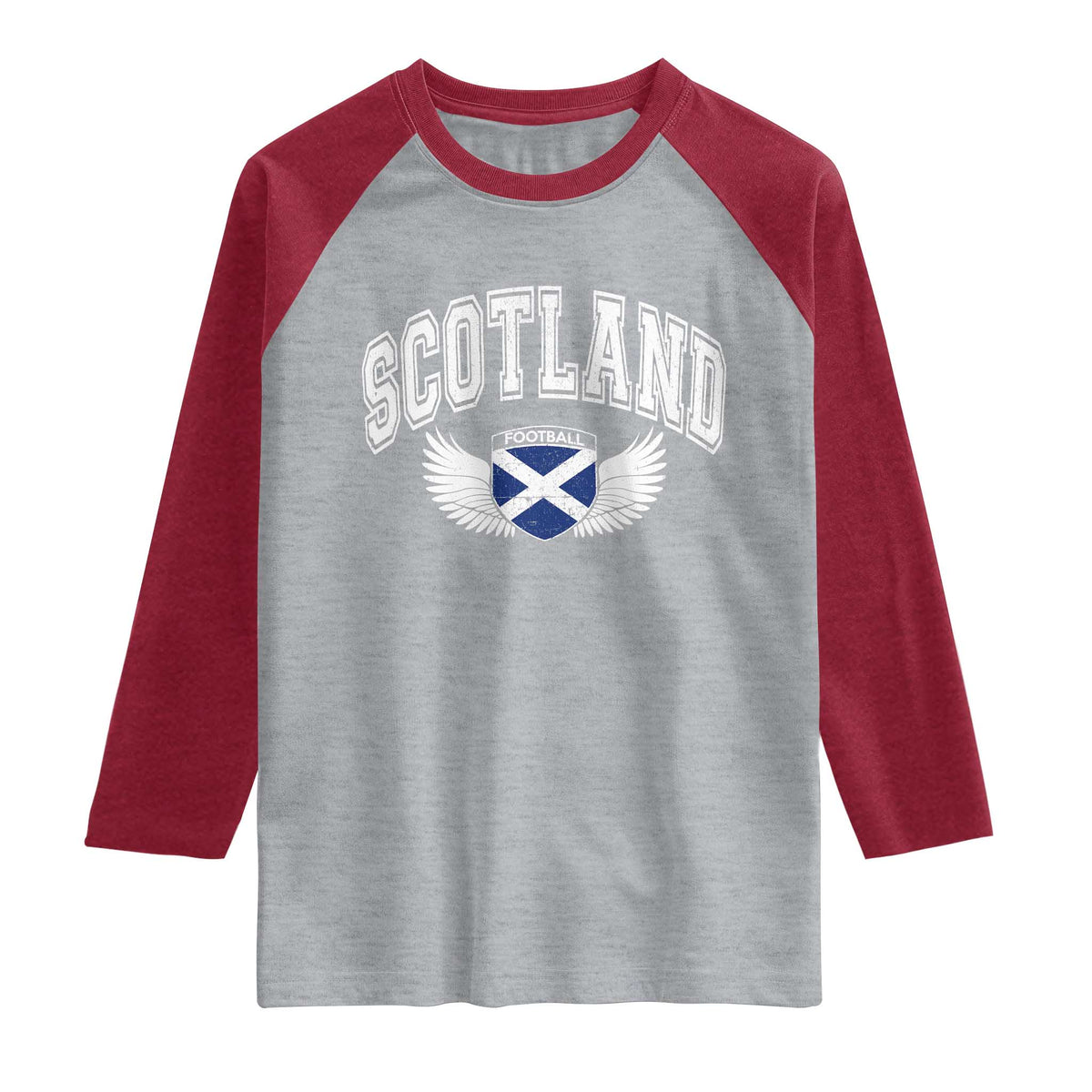 Scotland Soccer Raglan Shirt Retro Vintage Scottish Flag Football Fan