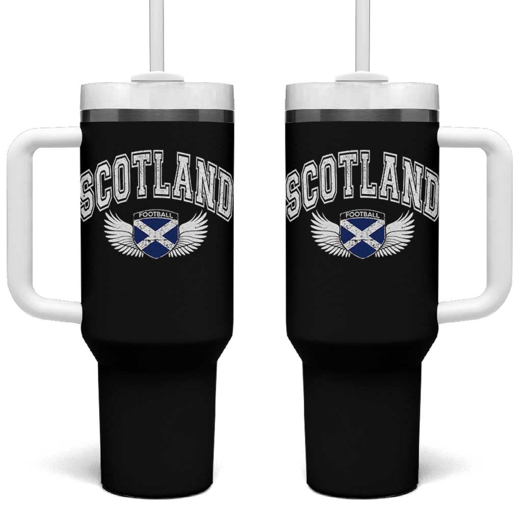 Scotland Soccer Tumbler With Handle Retro Vintage Scottish Flag Football Fan