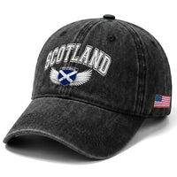 Scotland Soccer Washed Cotton Baseball Cap Retro Vintage Scottish Flag Football Fan