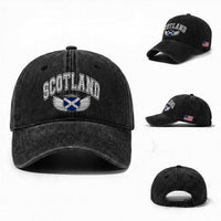 Scotland Soccer Washed Cotton Baseball Cap Retro Vintage Scottish Flag Football Fan