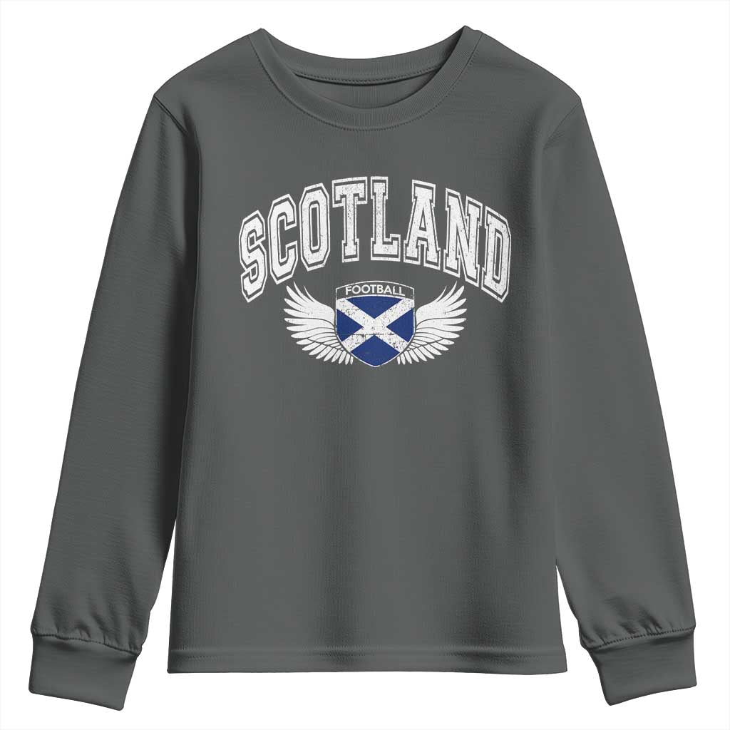 Scotland Soccer Youth Sweatshirt Retro Vintage Scottish Flag Football Fan