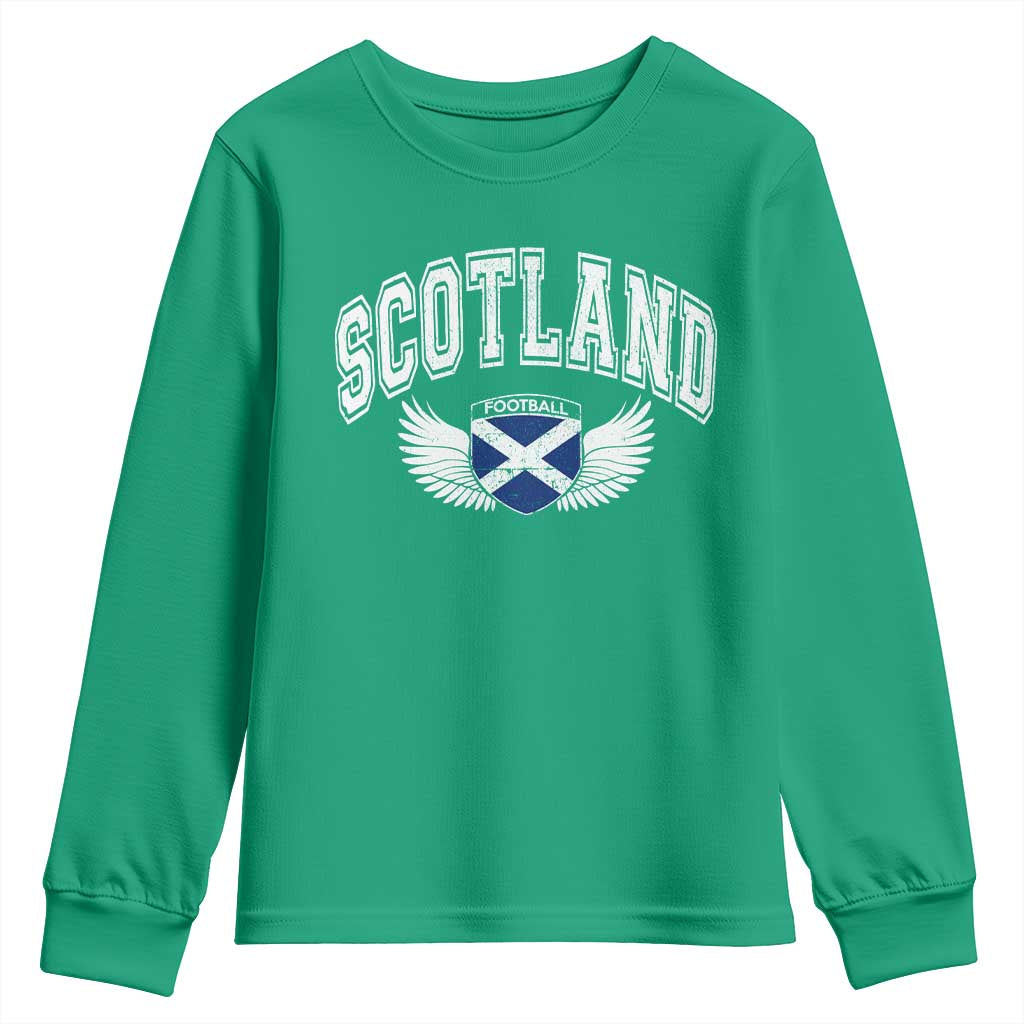 Scotland Soccer Youth Sweatshirt Retro Vintage Scottish Flag Football Fan