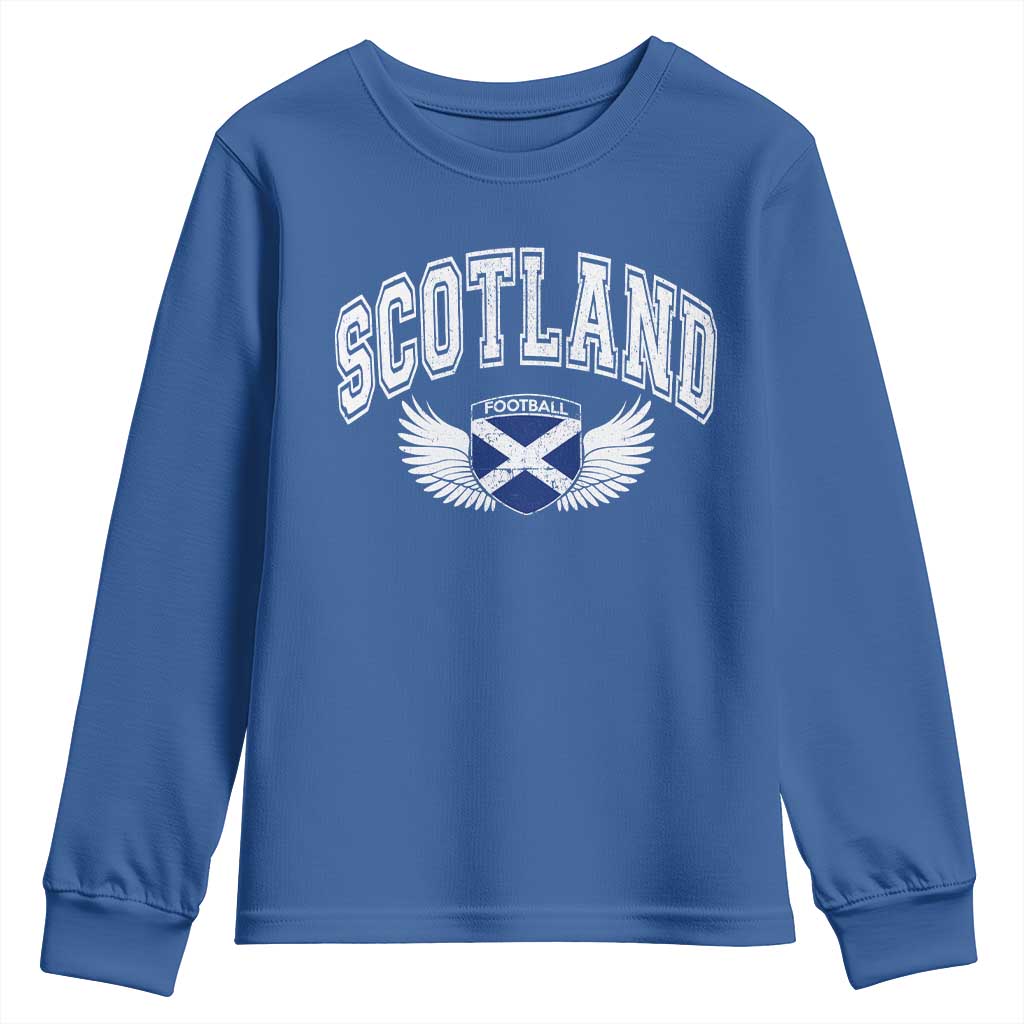 Scotland Soccer Youth Sweatshirt Retro Vintage Scottish Flag Football Fan