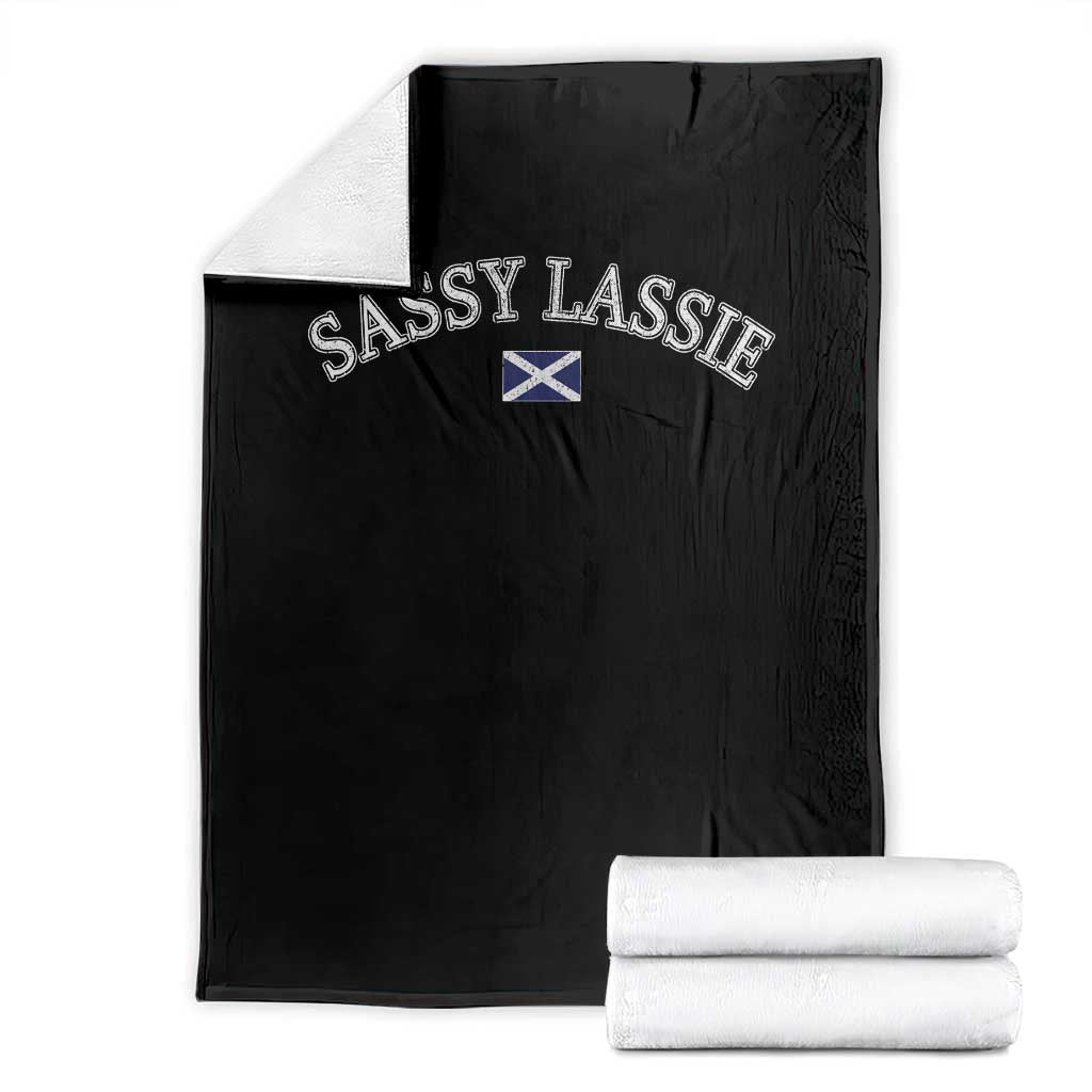 Sassy Lassie Scotland Flag Throw Blanket Funny Scottish Pride Heritage Gift