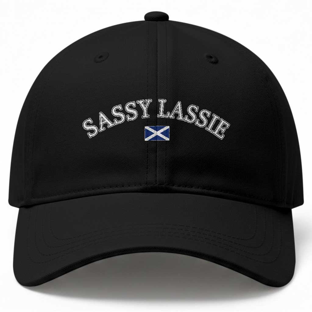 Sassy Lassie Scotland Flag Baseball Cap Funny Scottish Pride Heritage Gift