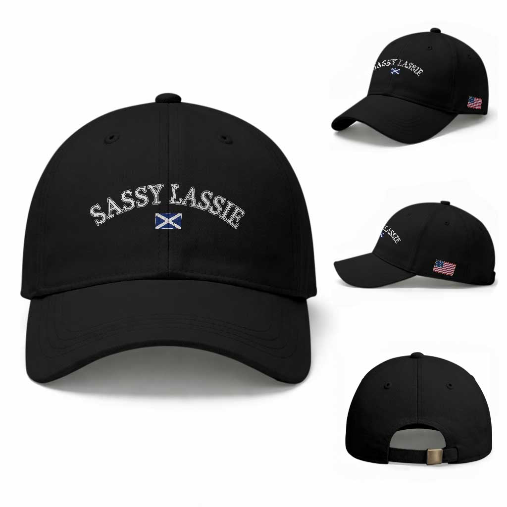Sassy Lassie Scotland Flag Baseball Cap Funny Scottish Pride Heritage Gift