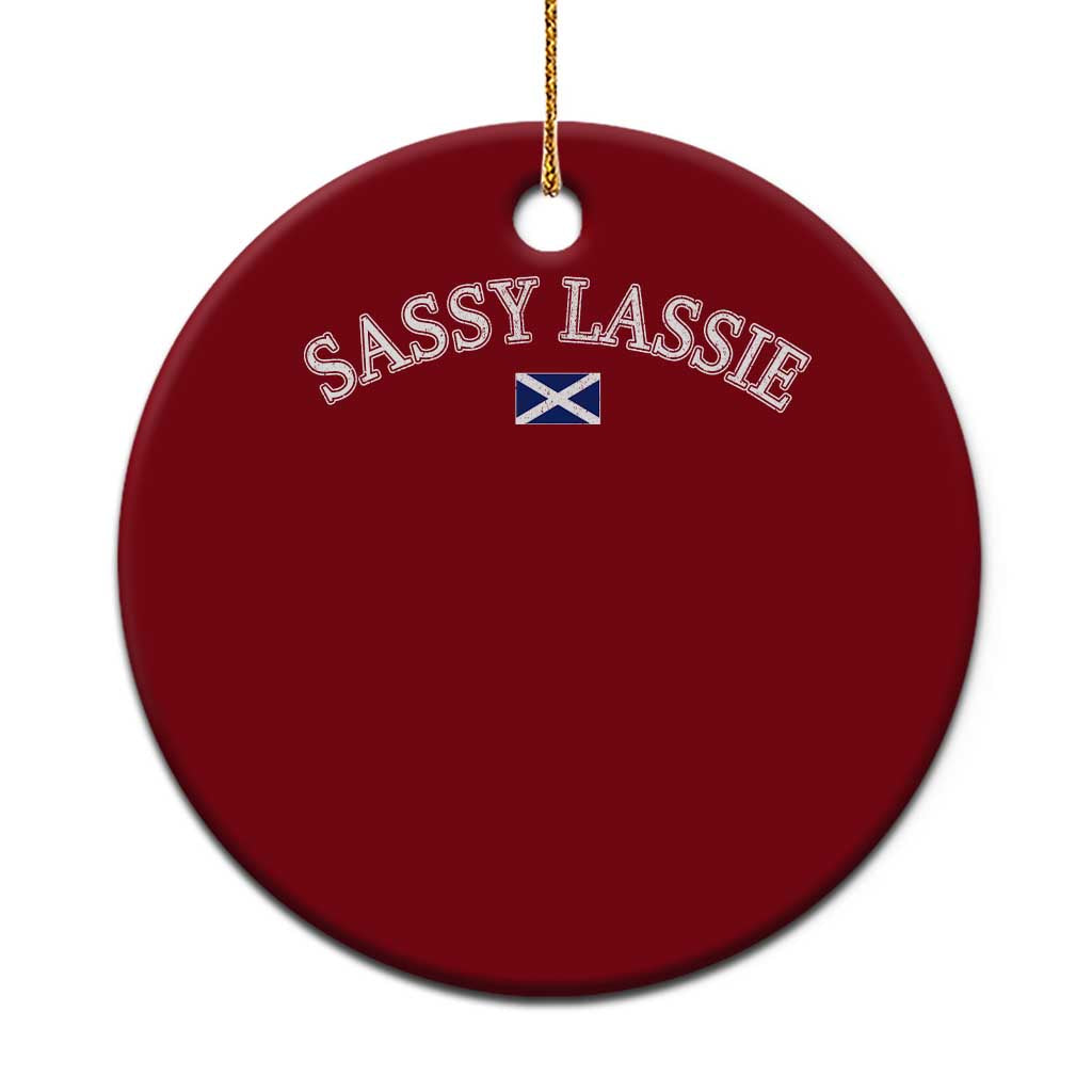 Sassy Lassie Scotland Flag Ceramic Ornament Funny Scottish Pride Heritage Gift