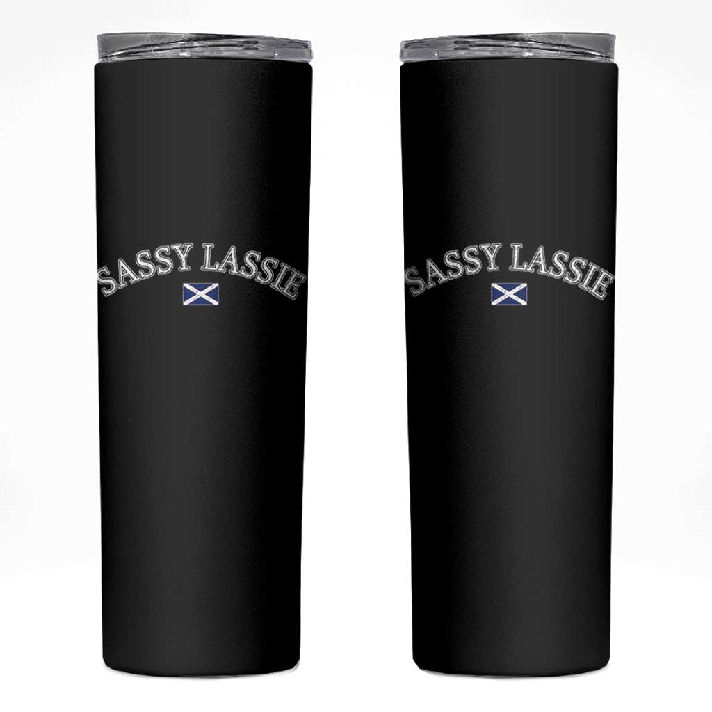 Sassy Lassie Scotland Flag Skinny Tumbler Funny Scottish Pride Heritage Gift