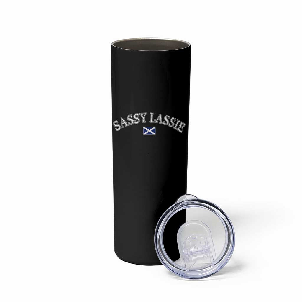 Sassy Lassie Scotland Flag Skinny Tumbler Funny Scottish Pride Heritage Gift