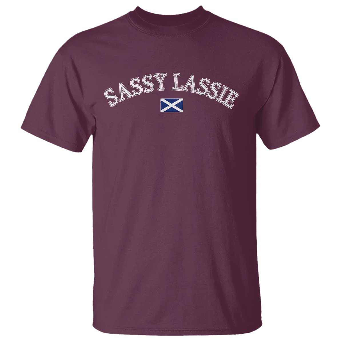 Sassy Lassie Scotland Flag T Shirt Funny Scottish Pride Heritage Gift