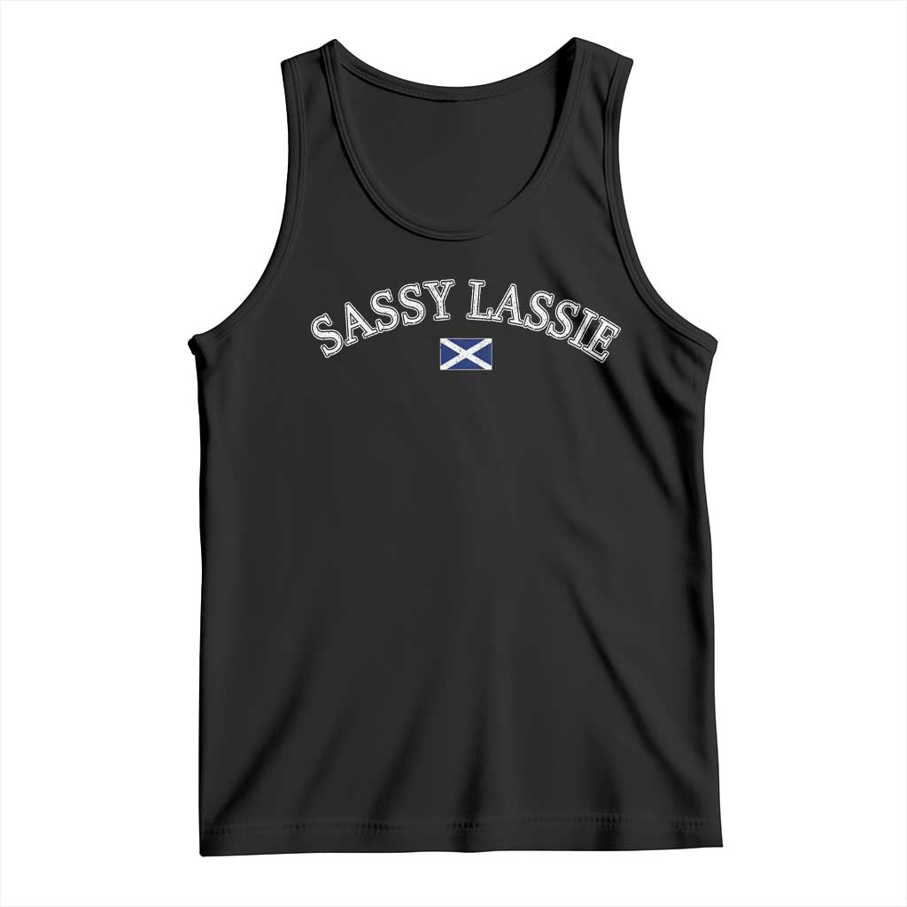Sassy Lassie Scotland Flag Tank Top Funny Scottish Pride Heritage Gift
