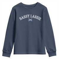 Sassy Lassie Scotland Flag Youth Sweatshirt Funny Scottish Pride Heritage Gift