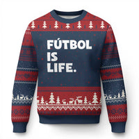 Futbol is Life Ugly Christmas Sweater Funny Soccer Gift For Football Players Fans