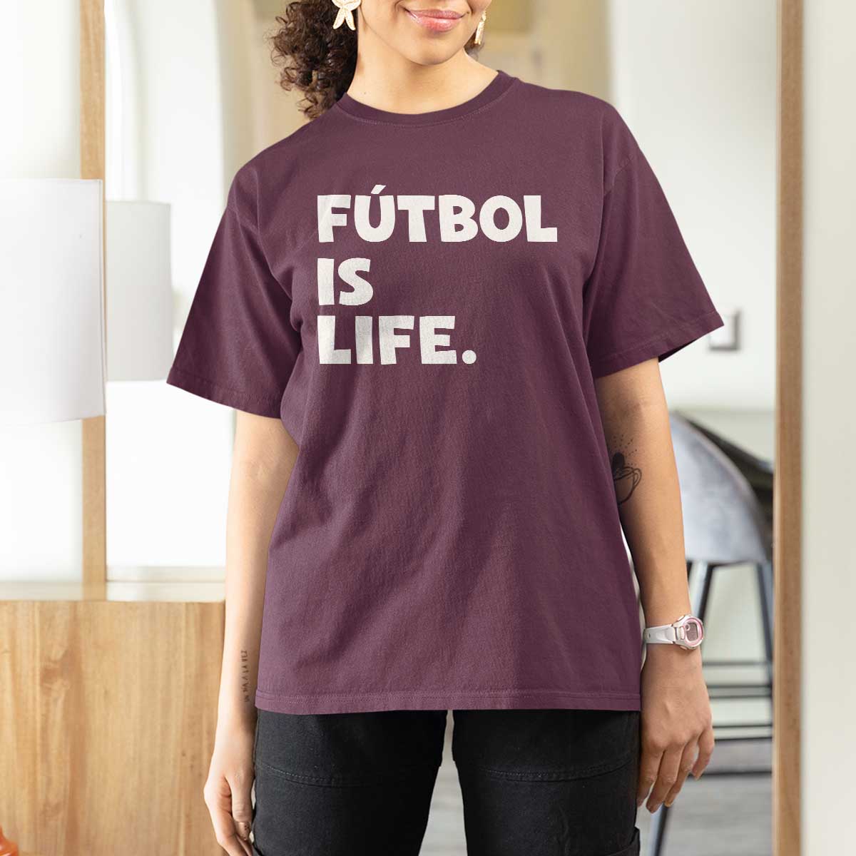 Futbol is Life T Shirt For Women Funny Soccer Gift For Football Players Fans
