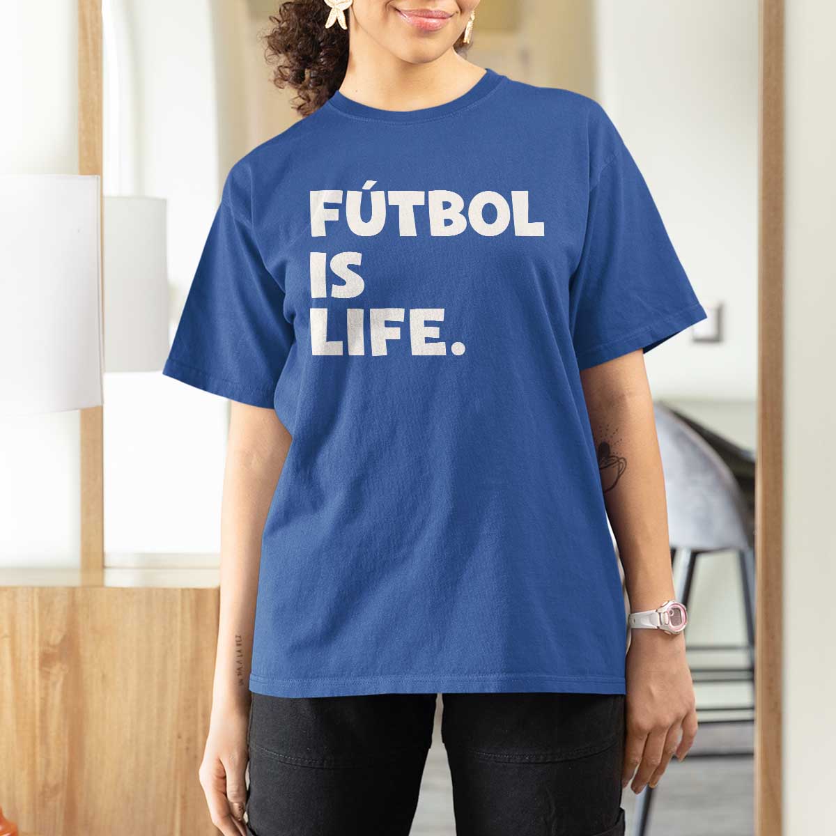Futbol is Life T Shirt For Women Funny Soccer Gift For Football Players Fans