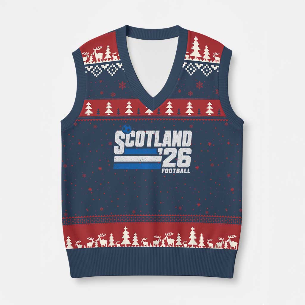 Scotland Football Fan V-Neck Knit Sweater Vest Scottish Soccer Supporter Scottish Flag 2026