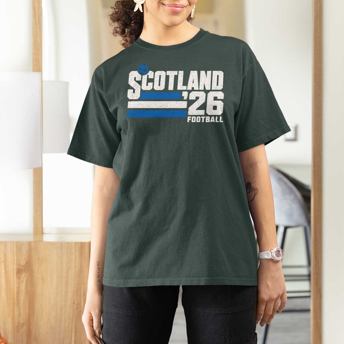 Scotland Football Fan T Shirt For Women Scottish Soccer Supporter Scottish Flag 2026
