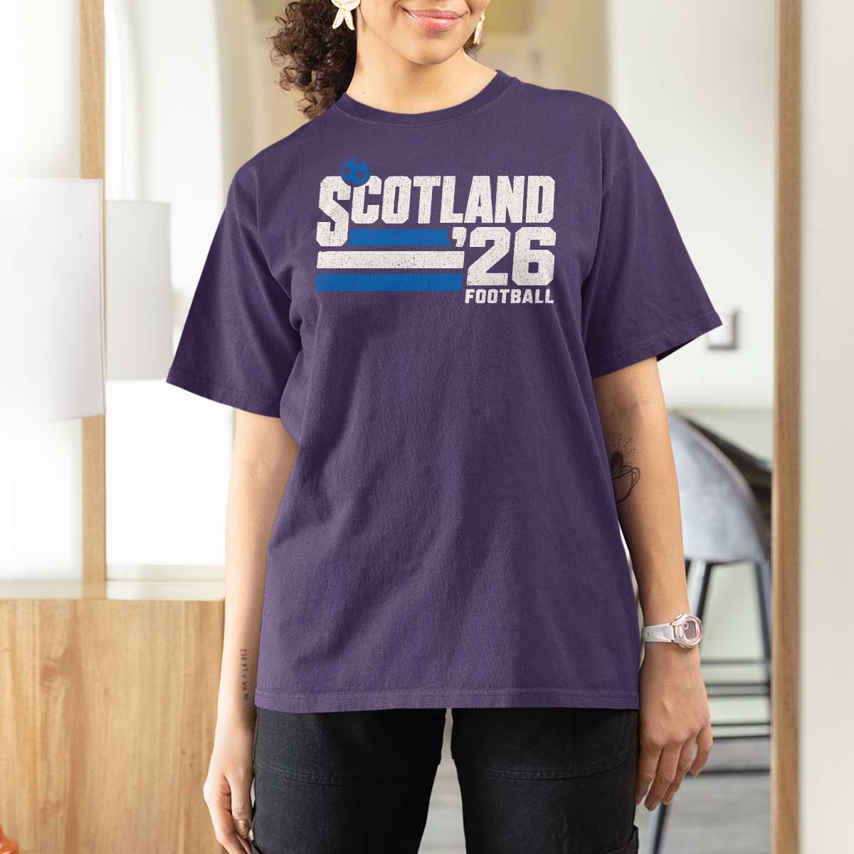 Scotland Football Fan T Shirt For Women Scottish Soccer Supporter Scottish Flag 2026