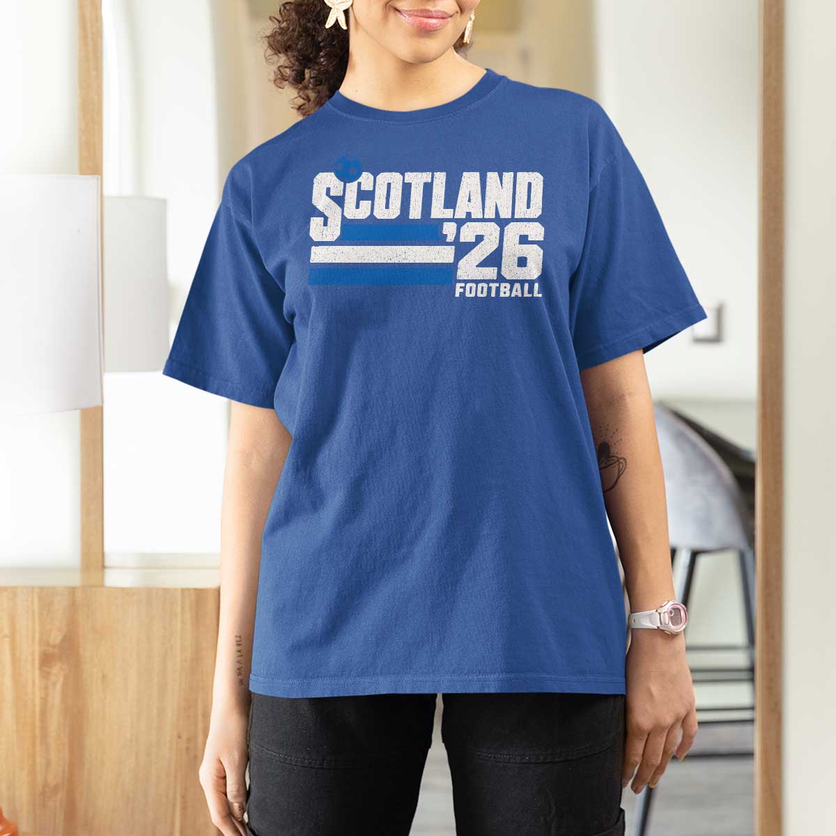 Scotland Football Fan T Shirt For Women Scottish Soccer Supporter Scottish Flag 2026