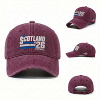 Scotland Football Fan Washed Cotton Baseball Cap Scottish Soccer Supporter Scottish Flag 2026