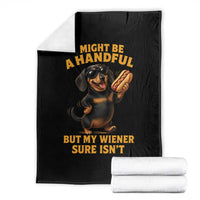 Funny Embarrassing Dachshund Throw Blanket Wiener Hot Dog Pun Crude Cringey Inappropriate Humor