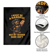 Funny Embarrassing Dachshund Garden Flag Wiener Hot Dog Pun Crude Cringey Inappropriate Humor