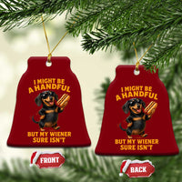Funny Embarrassing Dachshund Ceramic Ornament Wiener Hot Dog Pun Crude Cringey Inappropriate Humor
