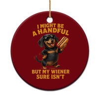Funny Embarrassing Dachshund Ceramic Ornament Wiener Hot Dog Pun Crude Cringey Inappropriate Humor