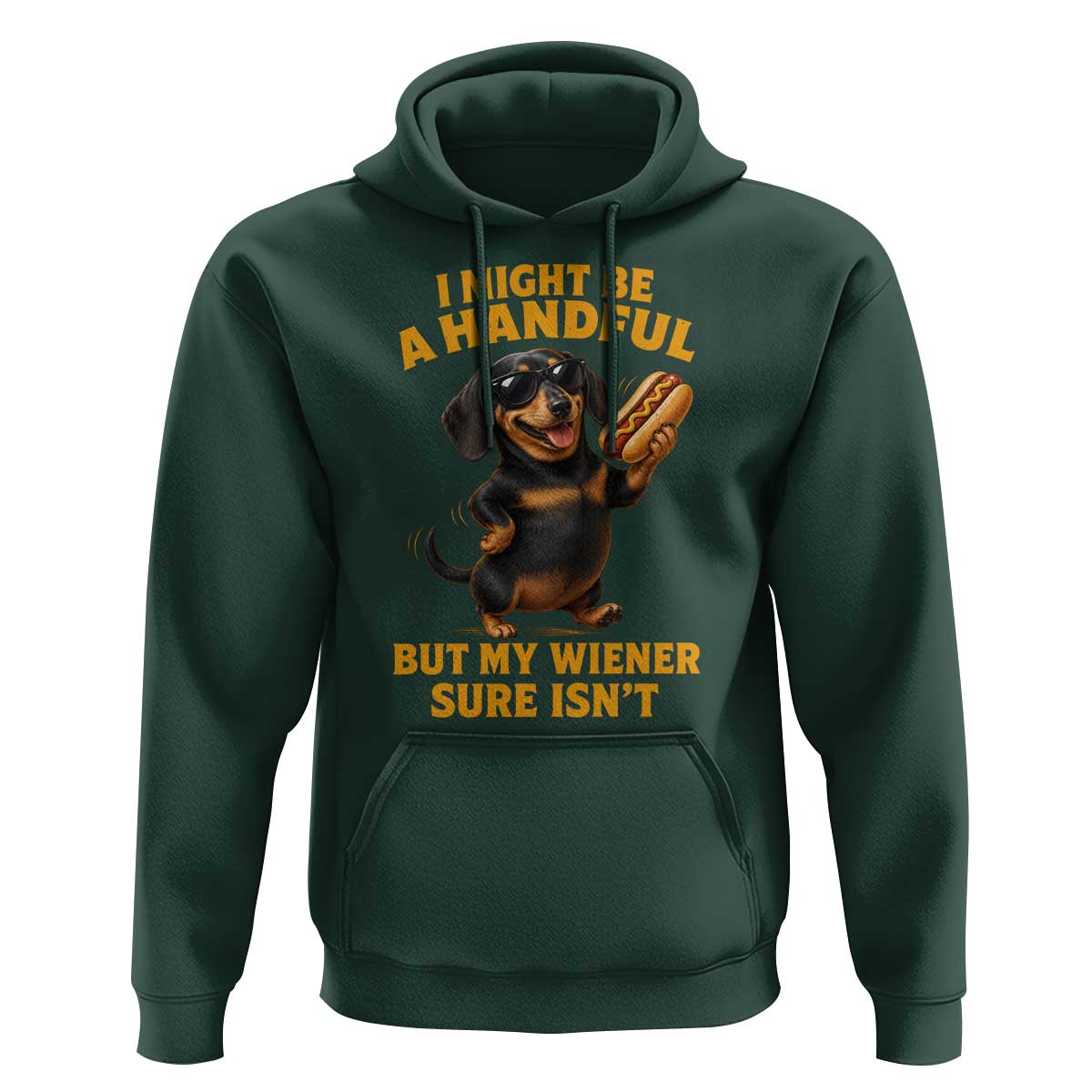 Funny Embarrassing Dachshund Hoodie Wiener Hot Dog Pun Crude Cringey Inappropriate Humor