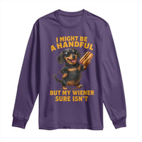 Funny Embarrassing Dachshund Long Sleeve Shirt Wiener Hot Dog Pun Crude Cringey Inappropriate Humor