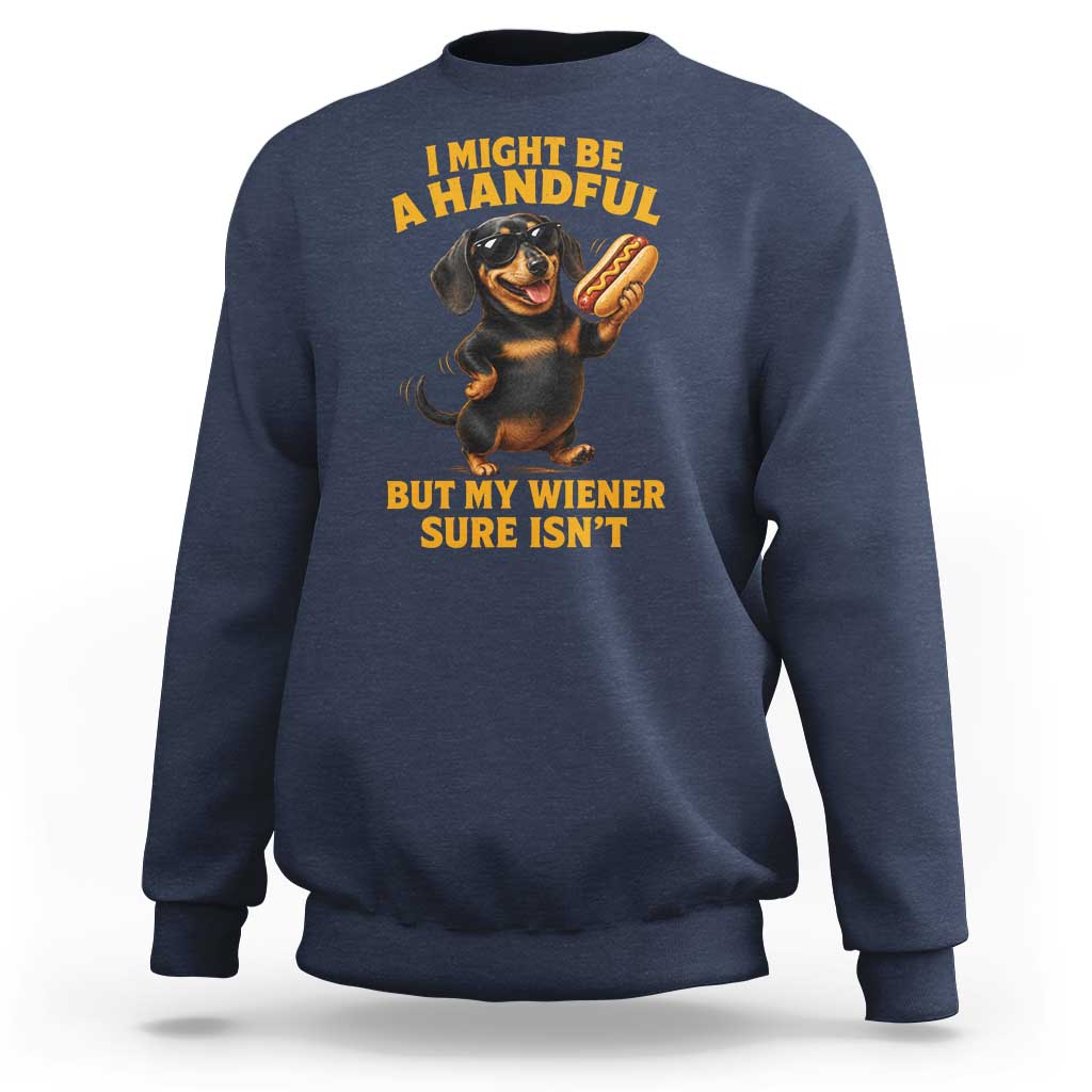 Funny Embarrassing Dachshund Sweatshirt Wiener Hot Dog Pun Crude Cringey Inappropriate Humor