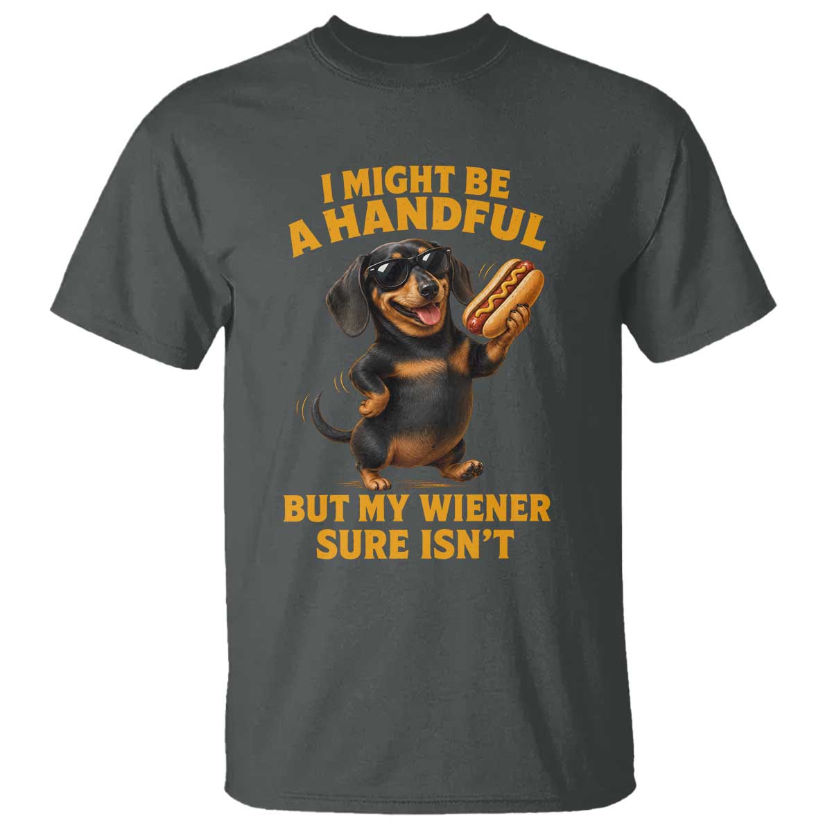 Funny Embarrassing Dachshund T Shirt Wiener Hot Dog Pun Crude Cringey Inappropriate Humor