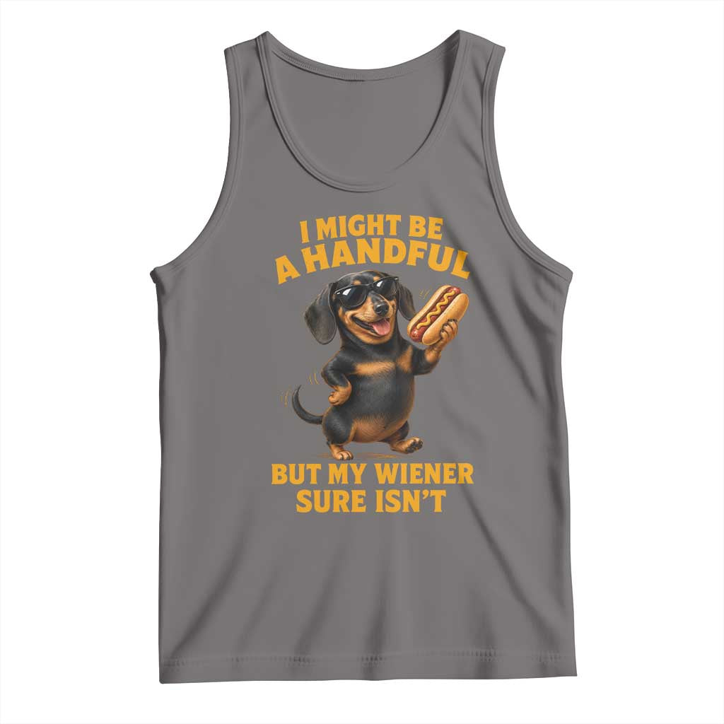 Funny Embarrassing Dachshund Tank Top Wiener Hot Dog Pun Crude Cringey Inappropriate Humor