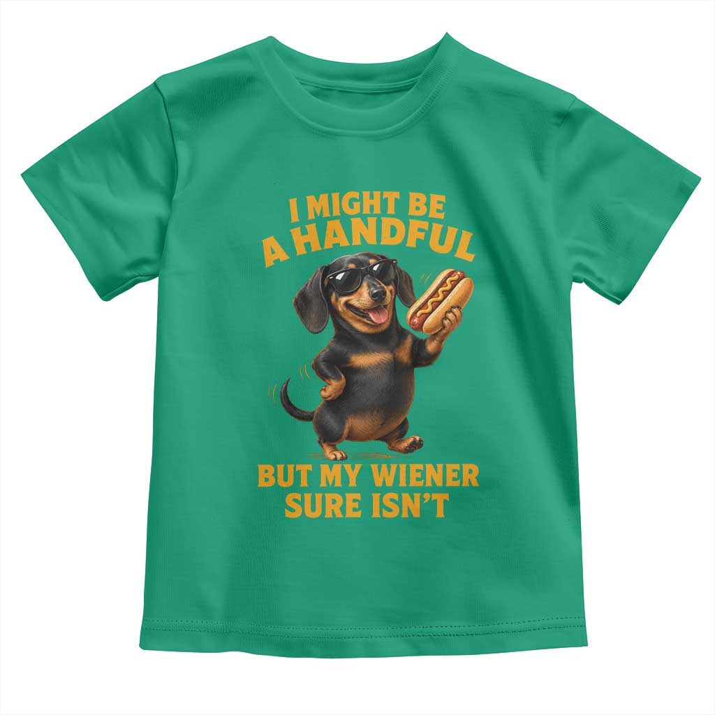 Funny Embarrassing Dachshund Toddler T Shirt Wiener Hot Dog Pun Crude Cringey Inappropriate Humor
