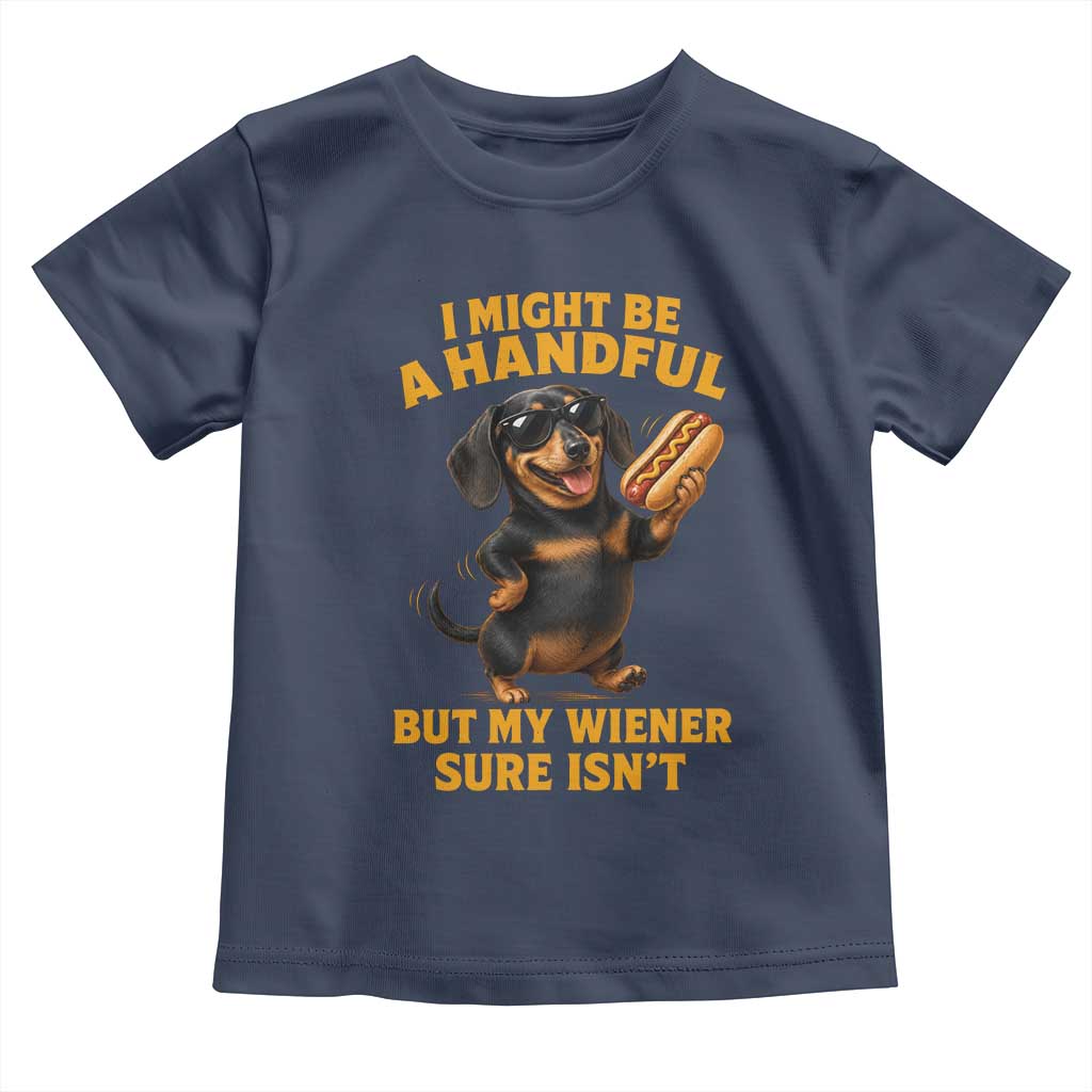 Funny Embarrassing Dachshund Toddler T Shirt Wiener Hot Dog Pun Crude Cringey Inappropriate Humor